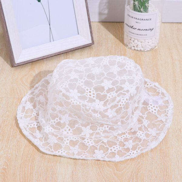 2021 New Lace Hat for Women Soft Lace Flower Wide Brim - Image 3