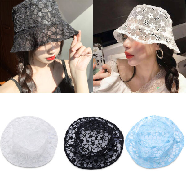 2021 New Lace Hat for Women Soft Lace Flower Wide Brim